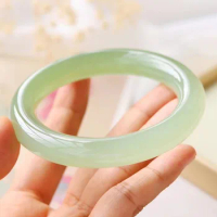 Natural Jade Bangle Charm Bracelet Fashion Women's Jewelry Hand Carved Round Bangle for Men Women Jadeite Accessories Gifts