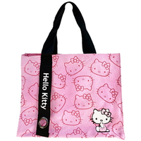 小禮堂 Hello Kitty 方形帆布手提袋 (粉織帶款)