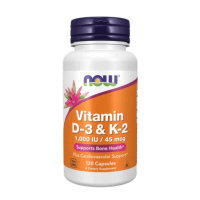 EXP:2027 | NOW Foods Vitamin D3 & K2 Capsules, 120 Veg Caps | High-Grade D3 & K2 Vegetarian Suppleme