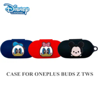 Cartoon Disney Earphone Case For OnePlus Buds Z TWS Silicone Blutooth Earbuds Charging Box Protective Cover With Lanyard
