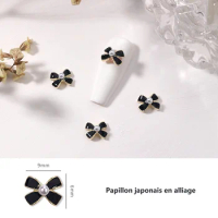 10pcs Keen French Nail Art Charm 3D Luxury Papillon Nail Strass Decoration Black/White Baroque Style DIY Nail Supplies 8*9MM