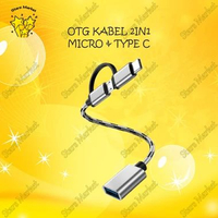 OTG KABEL METAL 2IN1 MICRO USB & TYPE C TO USB 3.0A ADAPTER / OTG MICRO / OTG TYPE C