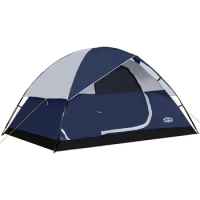 Pacific Pass 4 Person Family Dome Tent with Removable Rain Fly, Easy Setup for Camp Outdoor