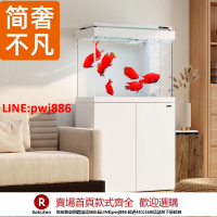 【台灣公司 優質服務】森森新款智能簡奢魚缸 客廳超白玻璃大型底過濾免換水生態水族箱