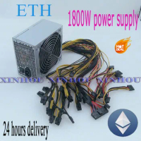 ETH ETC MINER PSU 1800W (with cable) ETH Miner Power Supply For P104 P106 RX550 560 RX 570 GTX1050I GTX1060 GTX1080I 6 GPU CARDS
