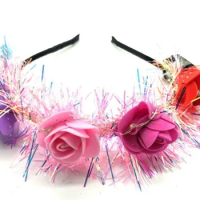 Glow wreath flower headband adults light up LED headbands Christmas Halloween party luminous flashing hairband Christmas gift