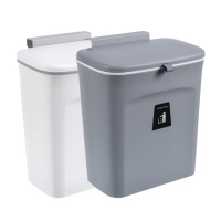 【JOEKI】雙開壁掛垃圾桶-JJ0511-9L(廚餘桶 滑蓋 垃圾桶 壁掛垃圾桶 掀蓋垃圾桶 掛式垃圾桶)