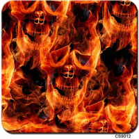 CS9012 1M*10M Flame Skull Water Liquid Dipping Hydrographic Films Flame Red Blue Green Skulls Film Water Transfer Printing Film