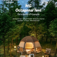 Naturehike Outdoor Octagon Tent Camping 3-4 Persons Multi-window Ventilation Double Door Tent Mushroom Tent Camping Equipment-MG