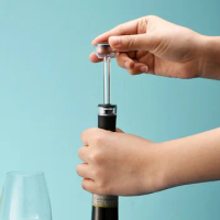 Wine Bottle Stopper Sealer Fresh Keeper Abs Vacuum Stainless Steel Push-type Fresh Keeper Sealer Wine Gift Kitchen Barware