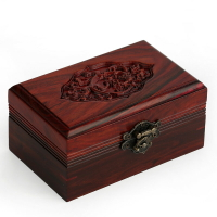 紅酸枝木質古風手飾品首飾盒紅木實木印章盒子化妝品收納盒百寶箱