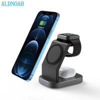 Fast Charging Stand 3 In 1 15W Magnetic Wireless Charger Station For IPhone 13 12 Pro Max Mini Airpods Pro Apple Watch 7 6 SE 5