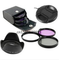67mm UV+CPL+FLD Lens Filter+67mm Lens Cap Cover +67mm Flower len hood +Filter Case bag for canon nikon pentax sony camera
