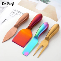 4 Pcs/Set Cheese Knife Set Cheese Cutter Stainless Steel Butter Spreader Knife Slicer Kit Kitchen Cooking Tools