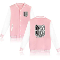 Japan shingeki no kyojin Cosplay Costume Attack on titan Hoodies For Men Women streetwear Hip Hop Pink Baseball Uniform Jacket