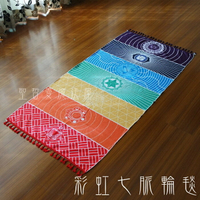 彩虹七脈輪毯 (瑜珈墊, 掛毯,聖壇布,毛巾,桌布,桌巾,居家裝飾) 🔯聖哲曼🔯