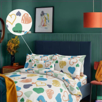 Bedcover Joyfull Love CS 2431 Anti Luntur Ukuran King dengan Sarung Bantal Katun - Set Bed Cover coq