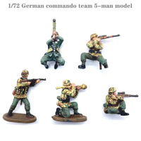 1/72 German commando team 5-man model Scene decorations Colored finished soldier model