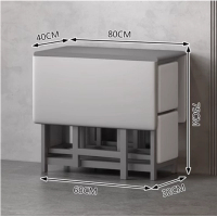 全實木可折疊長方形餐桌+(配4張凳子)套裝(拼色)(尺寸:桌子長120CM*寬80CM*高78CM/凳子長30CM*寬30CM*高42CM)