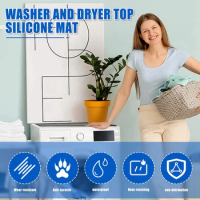 Washer And Dryer Covers For The Top,23.6 Inch X 23.6 Inch Dryer Top Protector Mat,Non-Slip Waterproof Washer Dryer Top