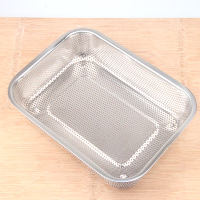 鋼板新款加厚304不銹鋼果籃熱賣沖孔洗菜籃長方形過濾網籃