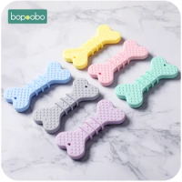 Bopoobo 1PC Baby Teethers Silicone Dog Bones Chewable BPA Free Carton Toys Tiny Rod Food Grade Silicone Teether Baby Mobiles