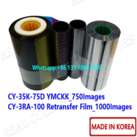 1Set Compatible DNP Riboon CY-35K-75D YMCKK 750 Prints &amp; Film Made in Korea for DNP CXD80 CX210 CX20 CX330 ID Card Printer