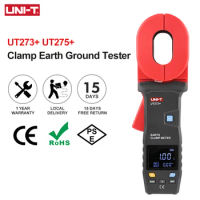 UNI-T Digital Clamp Earth Ground Tester UT273+ UT275+ 600Ω 1000Ω Grounding Resistance Meter Leakage Current Loop Resistance Test