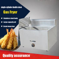 1PC gas type Stainless steel food fryer French fries fryer potato deep fryer Deep Fat Gas Fryer