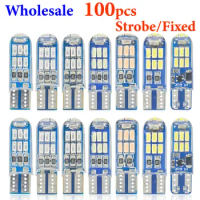 100pcs Car T10 Led W5W 194 led T10 silicone Strobe Light 15led 3014 Canbus Clearance Reading License Plate Lamp Door Dome Light