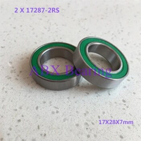 2pcs/lot 17287-2RS MR17287 17287 17287RS GCR15 ball bearing 17x28x7mm bike wheels bottom bracket repair bearing