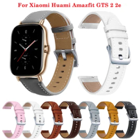 20mm Leather Watchband Strap For Xiaomi Huami Amazfit GTS 4 3 2 2e Mini Bip Lite Smart Watch Band Bracelet Amazfit GTR 42mm Belt