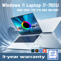 14.1" Portable Laptop Computer Windows 11 Intel Core i7 7500U Notebook PC 20GB RAM 512GB 1TB 2TB SSD Office Study Gaming Laptops