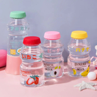 480ml 4-color Plastic Water Bottle Cute Yakult Water Bottle Portable Outdoor Sports Bottle with Lany