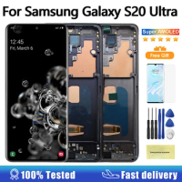 New AMOLED Display For Samsung Galaxy S20 Ultra 4G 5G LCD Display Touch Screen Assembly For Samsung S20 Ultra G988B/DS G988U LCD