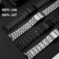 20mm 22mm Stainless Steel Watchband for Casio MDV106-1A MDV-107 MTP-VD01 MDV-106 Strap Metal Bracelet Wristband Black Silver