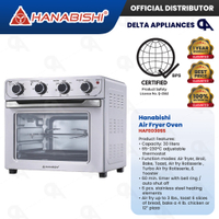 Hanabishi Air Fryer Oven 30L Stainless Housing 6 Functions Original w/ 1 Year Warranty HAFEO 30SS