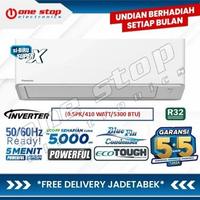 [GARANSI RESMI] PANASONIC CS-YU5BKJ AC Split Ecolite Standard Inverter Si-BiRu R32 0.5PK - CS/CU-YU5