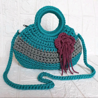 Tas Rajut Motif Oval Mawar Tas Handmade Unik Terbaru Bahan Talikur Tas Macrame HP Tas Rajut Premium