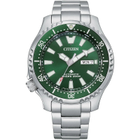 【CITIZEN 星辰】鋼鐵河豚EX Plus潛水機械錶 / 綠面 44mm(NY0131-81X)