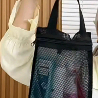 ( Tas totebag mini ) Tempat Makeup Skincare Tas Bedak Bayi Totebag Mini dengan Desain Mesh dan Kapas
