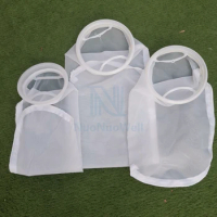 2X Aquarium Fish Tank Filter Mesh Net 200Micron Replacement Plastic Ring White Nylon Filter Bags Accessories Big Size 180*810mm