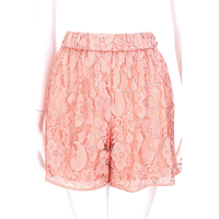 MOSCHINO 粉橘色蕾絲設計短褲