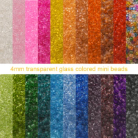 20g/lots Rainbow Color 4mm Millet Glass Beads Transparent Loose Spacer Beads for Necklace Bracelet DIY Jewelry Accessories