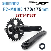 SHIMANO Deore XT M8100 Crankset Hollowtech II Mountain Bike Crankset 175 170mm 32T 34T 36T 12S MTB Sprocket 12V Bike Part