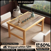 Hub-Center Table Bamboo Transparent Glass Acrylic Japanese Coffee Table Livingroom Meja Kopi Center
