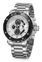 T5 T5 - Jam Tangan Pria - Silver White - Stainless Steel Bracelet - H3702G-E