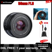 7artisans 7 artisans 50mm F1.8 Large Aperture Portrait Prime Lens For Sony E Canon EOS-M FUJIFILM FX Micro 4/3 Mirrorless Camera