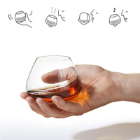 2 Pcs Spinning Gyro Rock Glass Old Fashioned Denmark Design Crystal Wine Tasting Cup Whiskey Nosing Glass Cognac Brandy Snifters