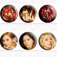 KPOP TWICE Album Perfectworld Tinplate Badge Mirror Keychain Bag Accessories Backpack Lapel Pins Jewelry Fans Collection